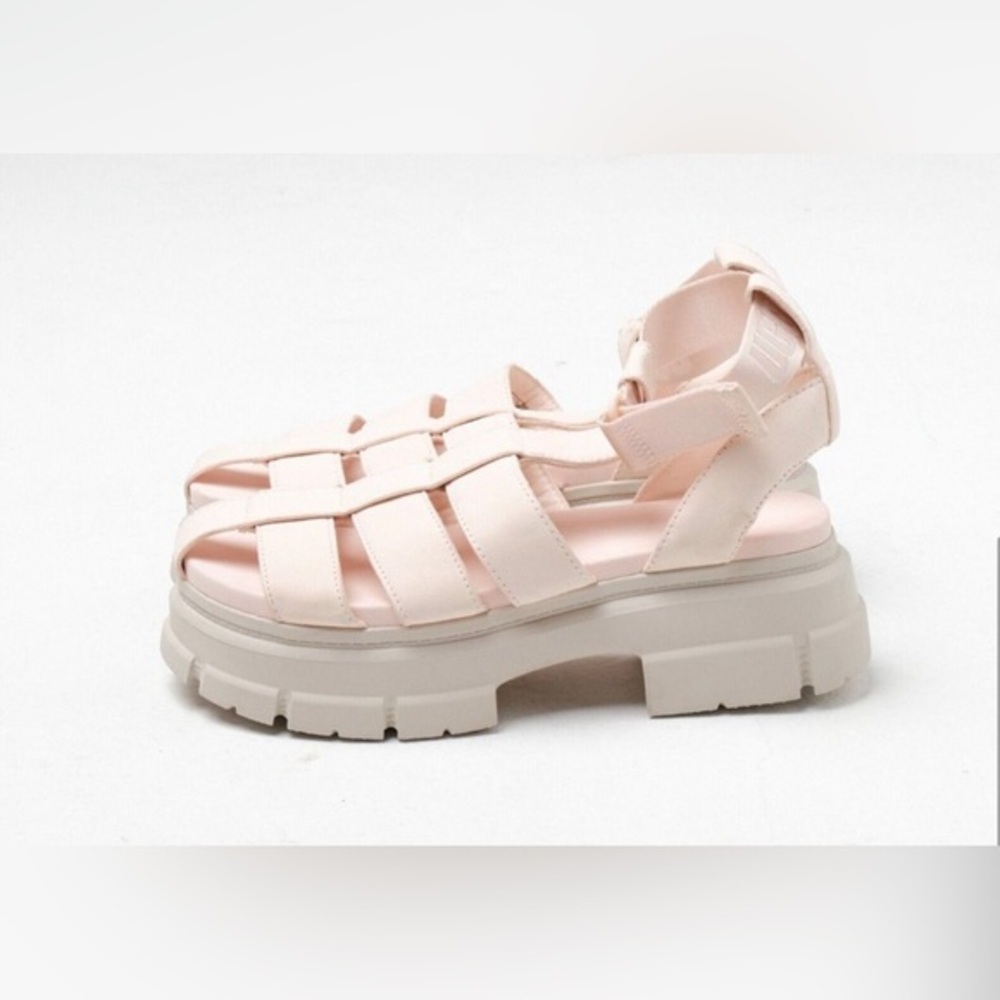 UGG Ashton Strappy Chunky Heeled Sandals Pink Rosy Beige size 10 brand new